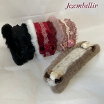 ファーのふわふわヘッドドレス　ブラック
