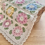 フラワーモチーフミニマルチカバー　Series7（Ivory×Flowers）　 /かぎ針編み  インテリア　