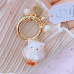 あにまるminiパフェキーホルダー　フェイクスイーツ　ハンドメイドレジン　キーホルダー　パフェ