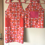 再再再再再販親子でお花のエプロン
