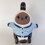 ラボット用　パンダ柄ジャンパー　パステルブルー