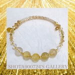 ［再販］ゴールドルチルを花束にして💐　シングル　ワイヤーブレスレット　#minne_new #ルチルクォーツ
