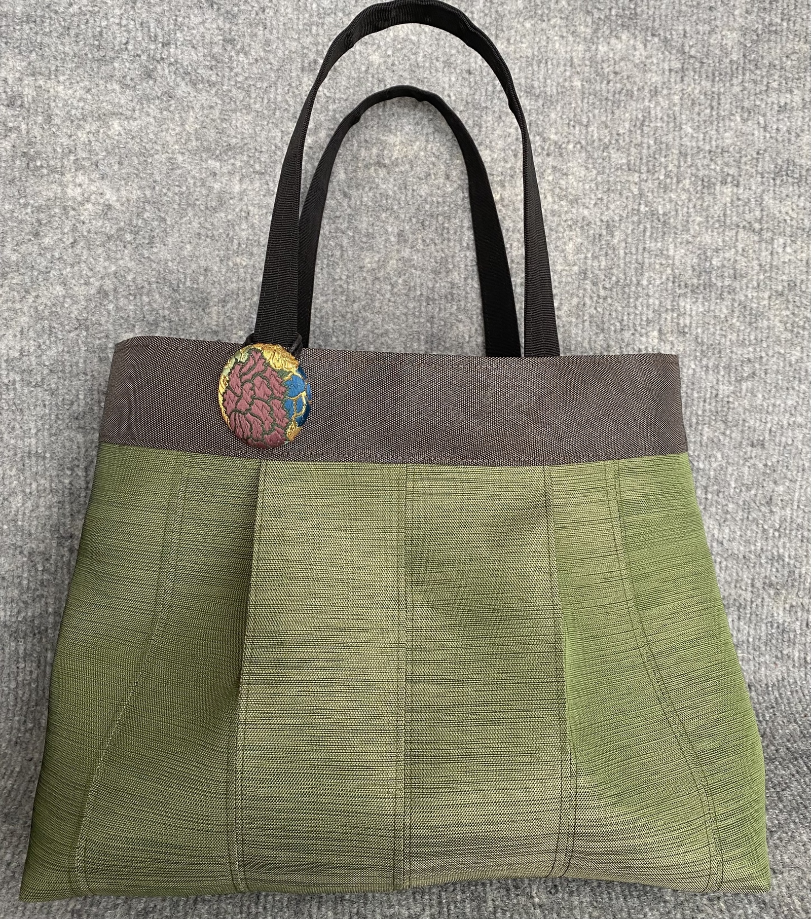受注生産】倉敷畳縁シンプルグラニートートバッグ(杢グリーン) - 良縁