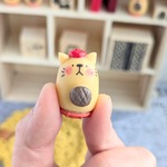 【パン屋猫のチョビくんのThank You：ミニチュアの持ち手付き】ラバースタンプ