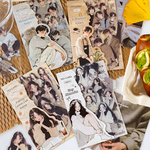 "A298"女の子　男の子　装飾　シール　ステッカー　背景　コラージュ　お裾分けファイル　コラージュ素材　レトロ　可愛い