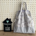 No.16【30×27】ループ付き⭐︎大きな持ち手付き巾着 ✳︎ねこ　