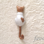 【再販】猫フック*白茶 ハート