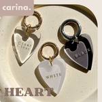 【 HEART 】 全3色 名入れ 名前入れ 文字入れ ハート チャーム キーホルダー キーリング イニシャル アルファベット クリア カラビナ