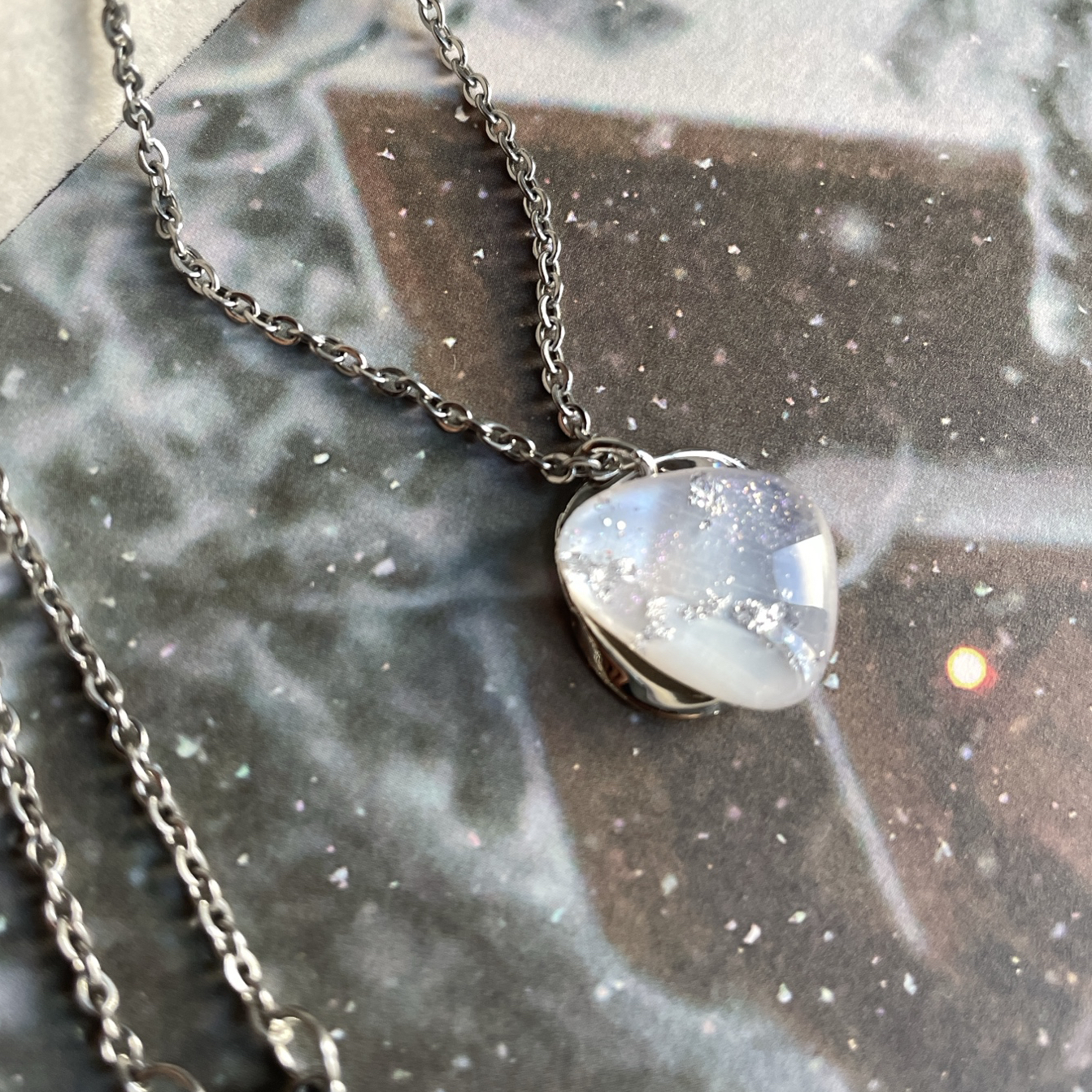 一点物 シルバー925 ハンドメイド ネックレス シルバー925 八芒星 ハート チャーム ネックレス ネックレス