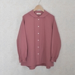 ◯◯◯期間限定SALE◯◯◯セーラーブラウス・コットンワッシャー・長袖(スモークピンク)  