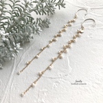 【1点物】14kgf 極小。とっても小粒な淡水パール連なるロングピアス・イヤリング　淡水パールのゴールドフィルドアクセサリー