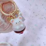 あにまるminiパフェキーホルダー　フェイクスイーツ　ハンドメイドレジン　キーホルダー　パフェ