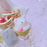 あにまるminiパフェキーホルダー　フェイクスイーツ　ハンドメイドレジン　キーホルダー　パフェ
