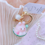 あにまるminiパフェキーホルダー　フェイクスイーツ　ハンドメイドレジン　キーホルダー　パフェ