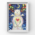 原画一点モノ✴︎しろくまの夢✴︎しろくま✴︎コラージュ✴︎夜空