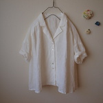 LINEN 開衿シャツ *ホワイト*　size FREE