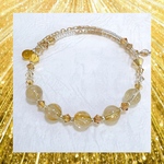［再販8］ゴールドルチルを花束にして💐　vol2 シングル　ワイヤーブレスレット　#minne_new #ルチルクォーツ