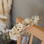 再販♡ホワイトベージュの花かんむり 結婚式髪飾り　ヘッドドレス  ドライフラワー　プリザーブドフラワー　成人式髪飾り ドライフラワー髪飾り 花冠 キッズ花かんむり