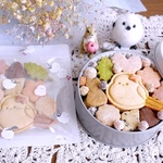 米粉で作ったシマエナガとこねこの和クッキーミニ缶＆プチギフトセット【オーガニック＆グルテンフリー＆ヴィーガン】