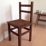 ハンドメイド 木製チェア     ウォルナットカラー