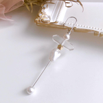 イヤーラップ　イヤーラップピアス　デザインフックピアス　イヤーカフ　ロングピアス　パールピアス　ゴールドアクセ　上品　ニュアンス　個性派　華奢　お呼ばれ　片耳