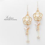 Flower Butterfly ~WHITE~(1248) ピアス/イヤリング/ノンホールピアス/樹脂ピアス