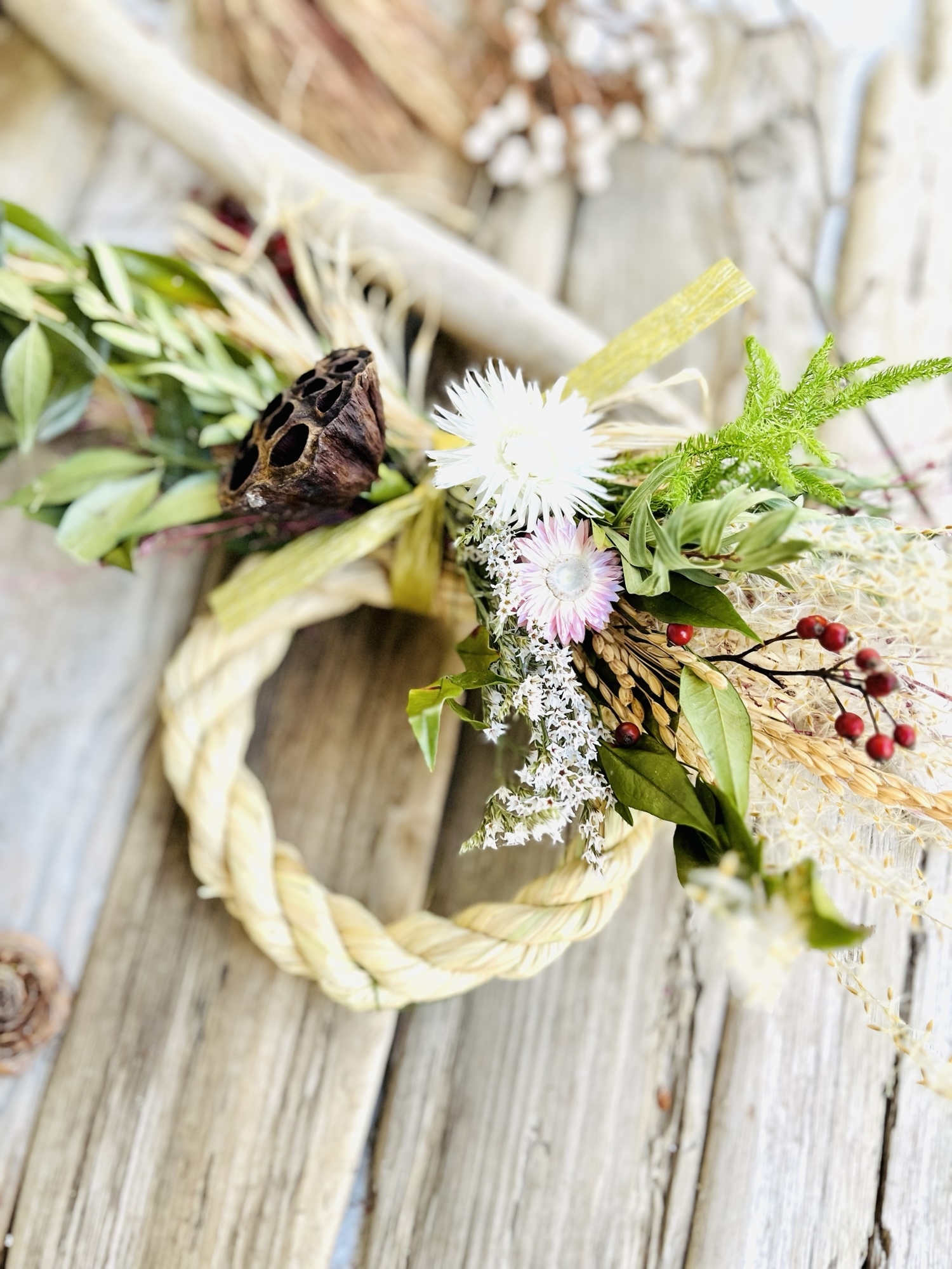 向き4種スワッグになるしめ縄 しめ縄 しめ縄リース しめ縄