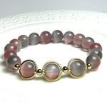 【専用ページ】10mm＊ピンクとグレーのキャツアイのブレスレット❣️❣️