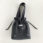 巾着バッグ　刺繍入りヌビキルティング　トートバッグ　ヌビバッグ　イブル