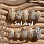 【NO.17 くすみブルー🩵　ぷっくりフラワーネイル　　青空　ニュアンス　淡色　サイズオーダー　ネイルチップ