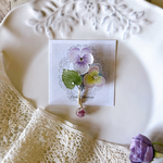 🩵ガラスのすみれブローチ