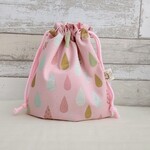 コップ袋・しずく柄（ピンク）【入園入学　女の子】
