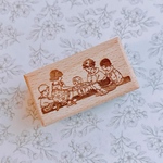 【完全受注】木製スタンプ オセロ対決 ラバースタンプ ウッドスタンプ はんこ 子供 犬