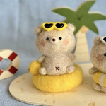 【羊毛でべくまくん】夏作品 アヒルの浮き輪