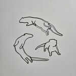 カワウソ　ワイヤーアート/インテリア/海のいきもの/受注制作