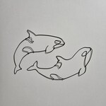 シャチ　ワイヤーアート/インテリア/海のいきもの/受注制作