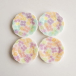 ミニチュア 2.7㎝お皿set 4枚 ③ レジン 花 フラワー 家具 雑貨 小さい ドール キッチン 喫茶店 お店 カフェ コーヒーカップ フード ソーサー デザート皿