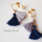 【再販】◆シックタッセルとパールのロングピアス◆