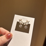 14kgp◆Random pearl bijou earring ランダム　パール　ビジュー　イヤリング　ピアス　樹脂イヤリング　AKKA 金属アレルギー　ジルコニア　大人可愛い　