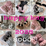 5点限定♡ 8千円福袋  happy bag2025 　春夏秋冬セット　ベロアリボン　シュシュ　手袋　ファーマフラー カゴバッグ