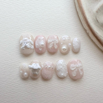 No.365 メレンゲネイル、ガーリーネイル、リボンネイル、犬ネイル