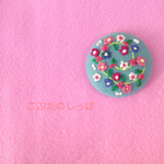  🌸花のロンド・ブルー🌸刺繍ブローチ・ヘアゴム