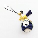 リボンのシロクマさんのマカロンポーチ