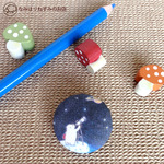 しろくま☆宇宙 くるみボタンバッジ【ポストカード付き】