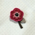 刺繍ブローチ　アネモネ（ピンク）