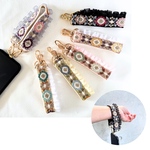 インド刺繍リボン ハンドストラップ スマホストラップ ショートストラップ クロッシェフリル