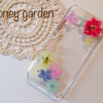 iphone5 iphone5s 押し花 スマホケース パステル♡（クリア