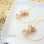 éclat薔薇色ピアス/イヤリング