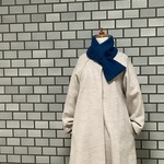 Pラインミニマフラー・イタリア製ニット　端島ブルー