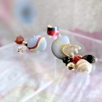 空見る鳥と輝く林檎のイヤリング/ピアス ＆ ひと粒いちごのイヤーカフ ハッピーバッグ
